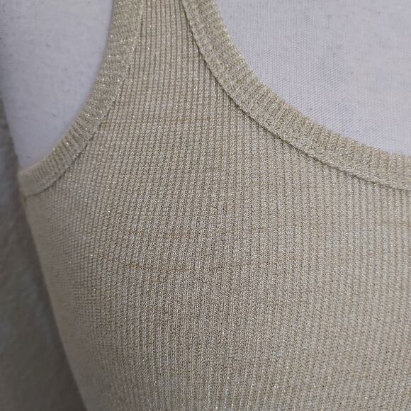 Victoria's Secret Metallic Gold Racerback Tee Size Medium - Picture 4 of 11
